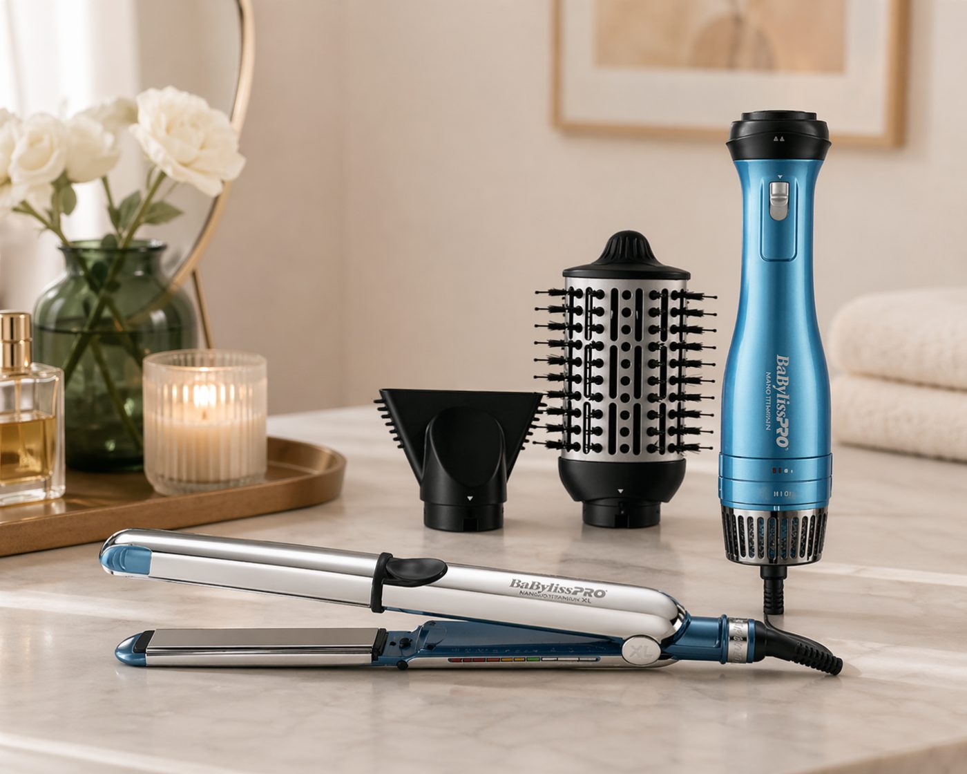Combo Babyliss New Optima Xl +hot Air Brush Detachable Bntpp91